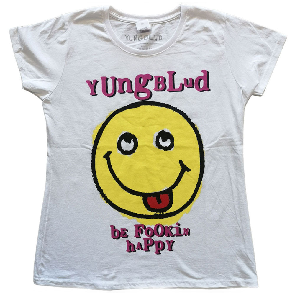 【廃番ラスト販売/特別価格】YUNGBLUD ヤングブラッド (SUMMER SONIC 2025 来日 ) - Raver Smile / バックプリントあり / Tシャツ / レディース 【公式 / オフィシャル】