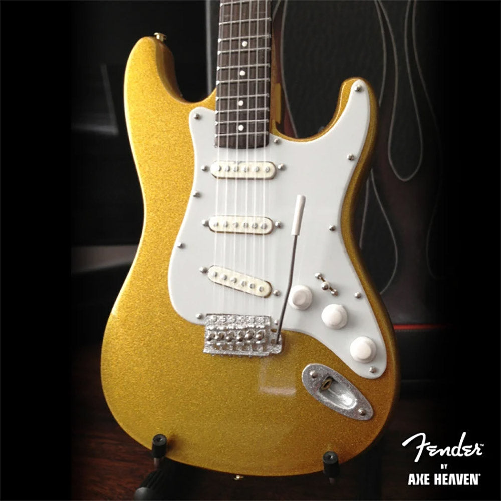 FENDER フェンダー (設立 80周年 ) - Metallic Gold Strat / ミニチュア楽器 【公式 / オフィシャル】