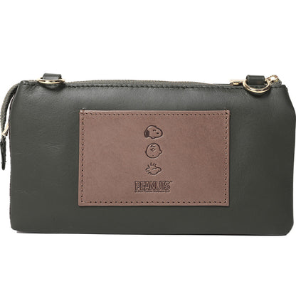 PEANUTS Snoopy - F.V. beagle wallet pochette / leather / GREEN / bag
