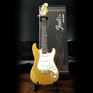 FENDER フェンダー (設立 80周年 ) - Metallic Gold Strat / ミニチュア楽器 【公式 / オフィシャル】