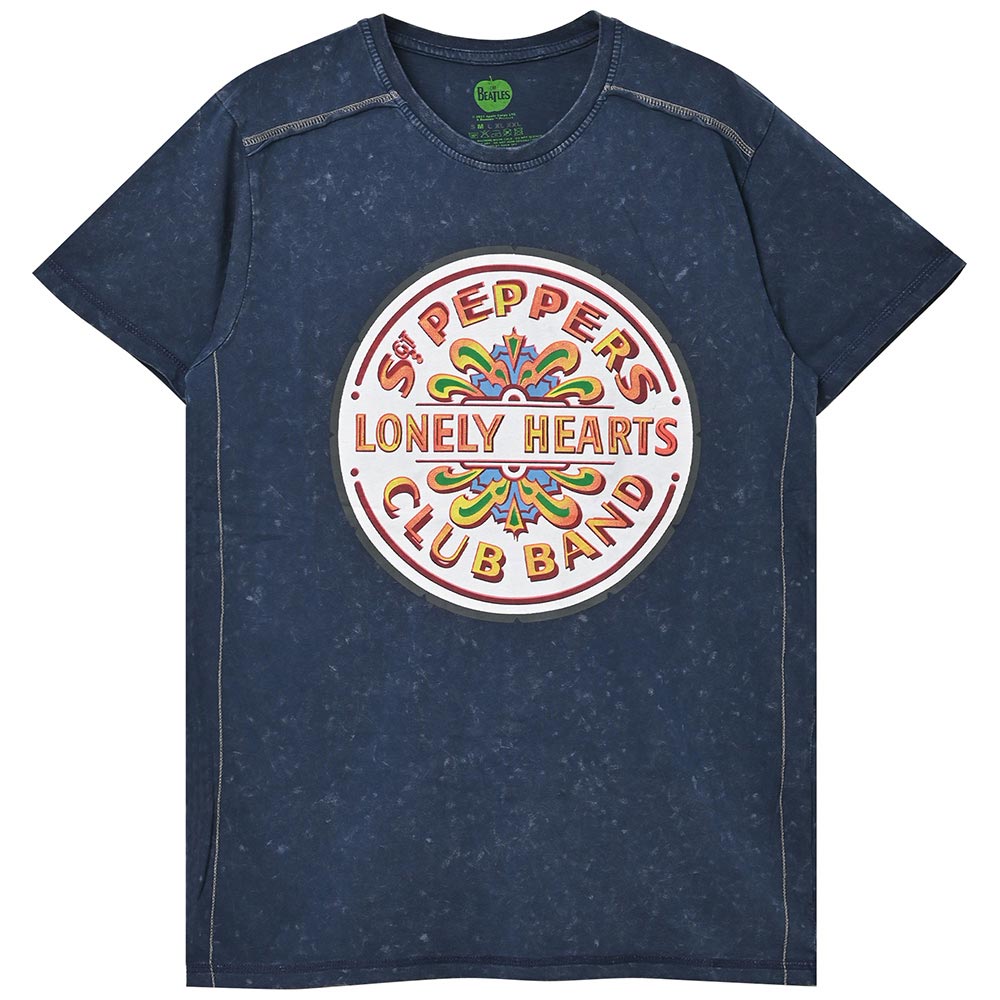 THE BEATLES ビートルズ (結成 65周年 ) - Sgt Pepper Drum / Black Label（ブランド） / Snow Wash / Tシャツ / メンズ 【公式 / オフィシャル】