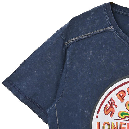 THE BEATLES ビートルズ (来日 60周年 ) - Sgt Pepper Drum / Black Label（ブランド） / Snow Wash / Tシャツ / メンズ - PGS