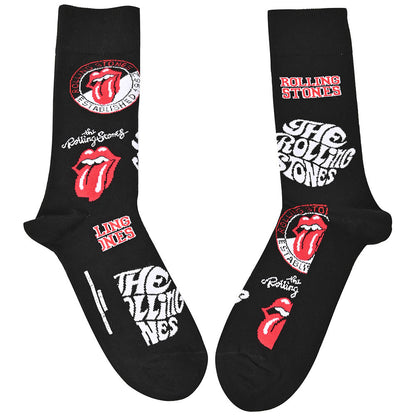 ROLLING STONES ローリングストーンズ (来日 35周年 記念 ) - Logos / ソックス / メンズ 【公式 / オフィシャル】