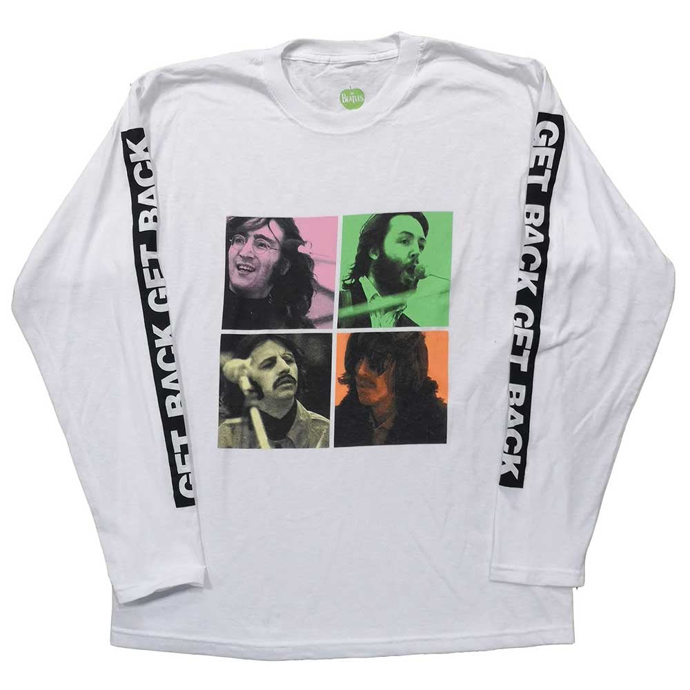 THE BEATLES ビートルズ (結成 65周年 ) - Get Back Studio Shots / アームプリントあり / 長袖 / Tシャツ / メンズ 【公式 / オフィシャル】