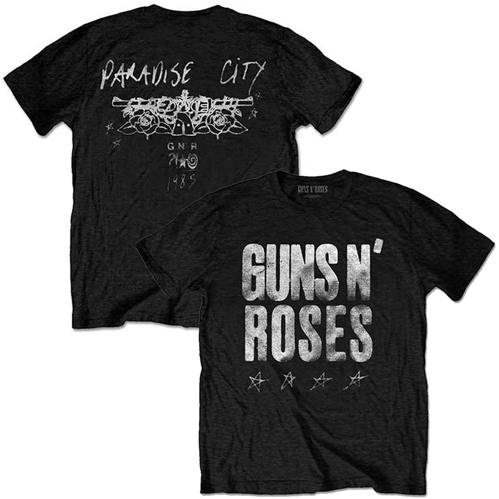 GUNS N ROSES ガンズアンドローゼズ (5月 来日 記念 ) - Paradise City Stars / バックプリントあり / Tシャツ / メンズ 【公式 / オフィシャル】