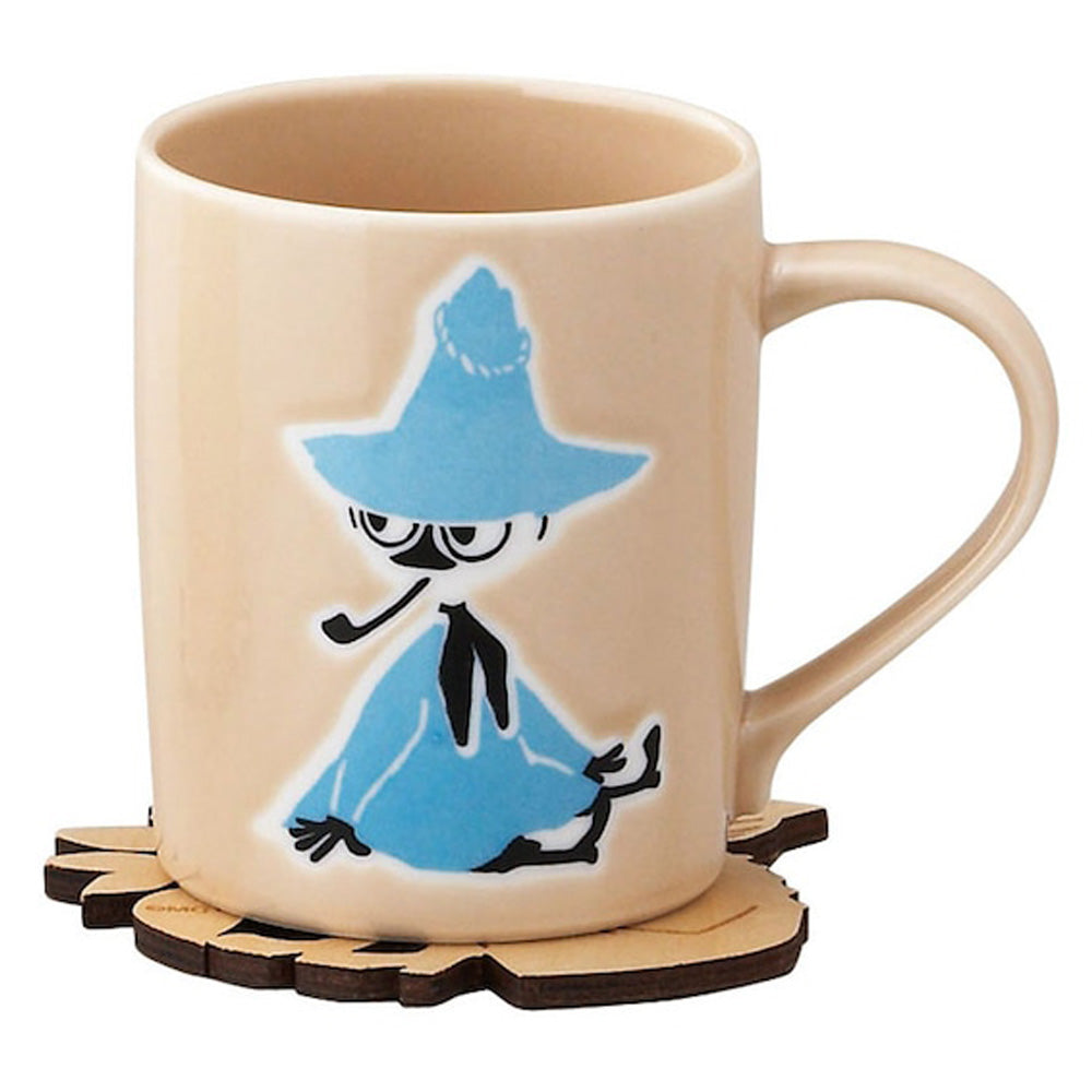 MOOMIN - (生誕 80周年 ) - 木製コースター付マグ / スナフキン / アイボリー