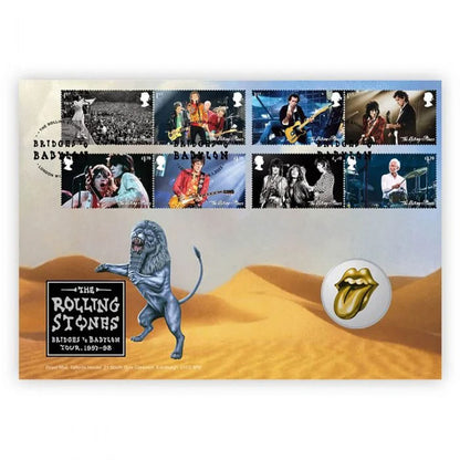 ROLLING STONES ローリングストーンズ (来日 35周年 記念 ) - Bridges to Babylon Tour Medal Cover / 世界限定10000個 / 貴重 / 切手・レター品