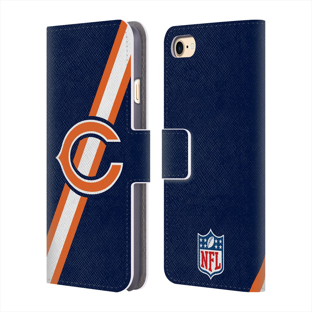 CHICAGO BEARS（NFL） シカゴベアーズ - Logo / Stripes レザー手帳型 / Apple iPhoneケース 【公式 / オフィシャル】