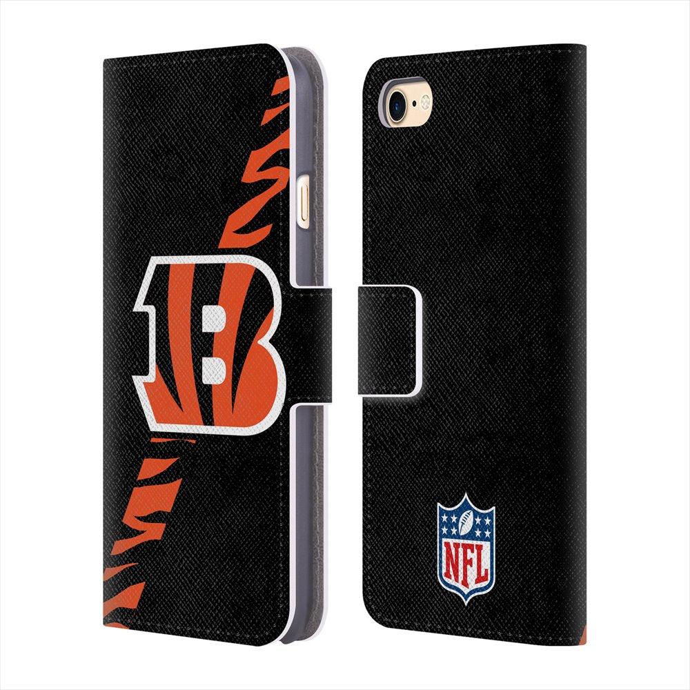 CINCINNATI BENGALS（NFL） シンシナティベンガルズ - Stripes レザー手帳型 / Apple iPhoneケース 【公式 / オフィシャル】
