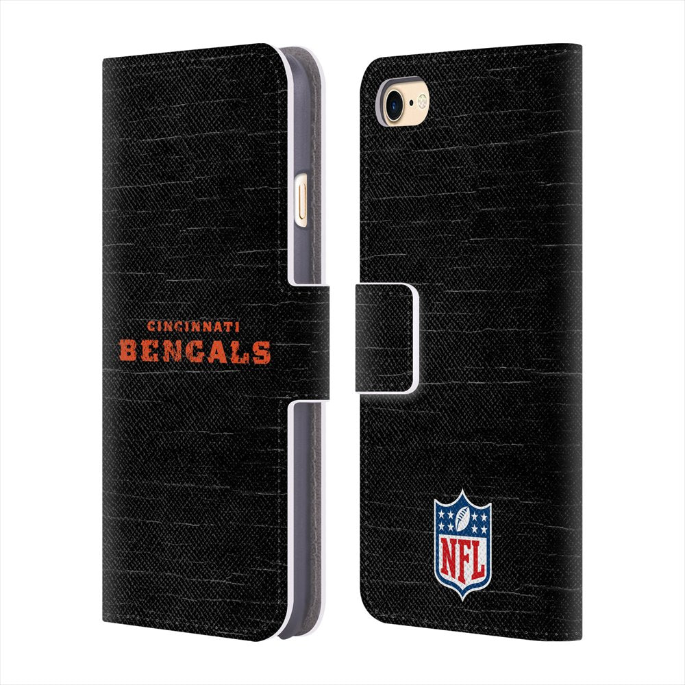 CINCINNATI BENGALS（NFL） シンシナティベンガルズ - Distressed レザー手帳型 / Apple iPhoneケース 【公式 / オフィシャル】