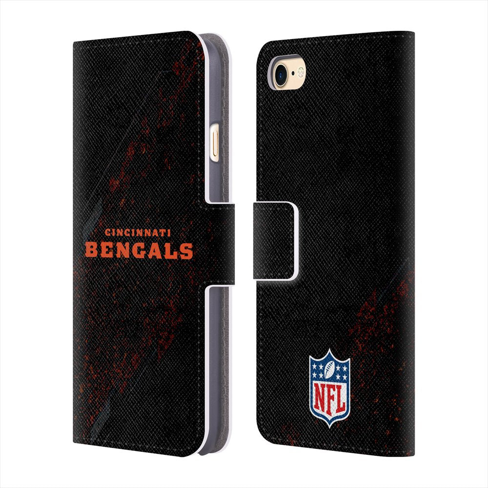 CINCINNATI BENGALS（NFL） シンシナティベンガルズ - Blur レザー手帳型 / Apple iPhoneケース 【公式 / オフィシャル】