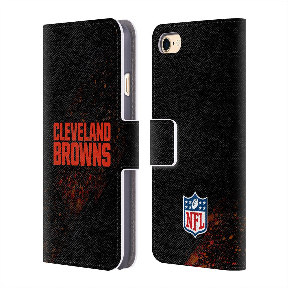 CLEVELAND BROWNS（NFL） クリーブランドブラウンズ - Blur レザー手帳型 / Apple iPhoneケース 【公式 / オフィシャル】