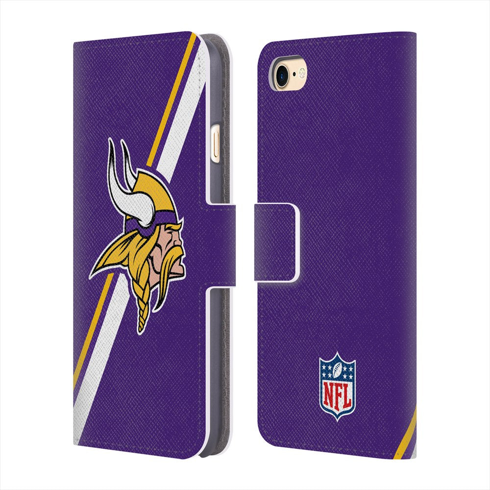 MINNESOTA VIKINGS（NFL） ミネソタバイキングス - Stripes レザー手帳型 / Apple iPhoneケース 【公式 / オフィシャル】