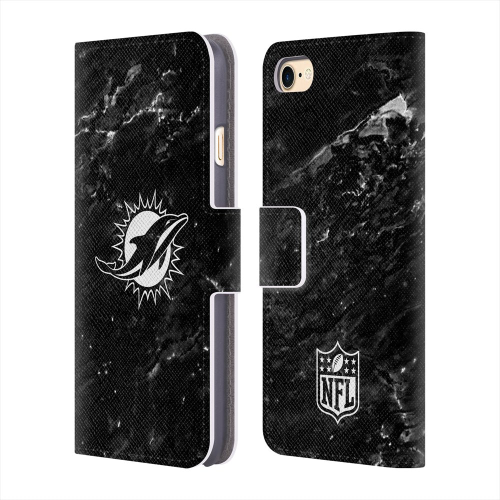 MIAMI DOLPHINS（NFL） マイアミドルフィンズ - Marble レザー手帳型 / Apple iPhoneケース 【公式 / オフィシャル】
