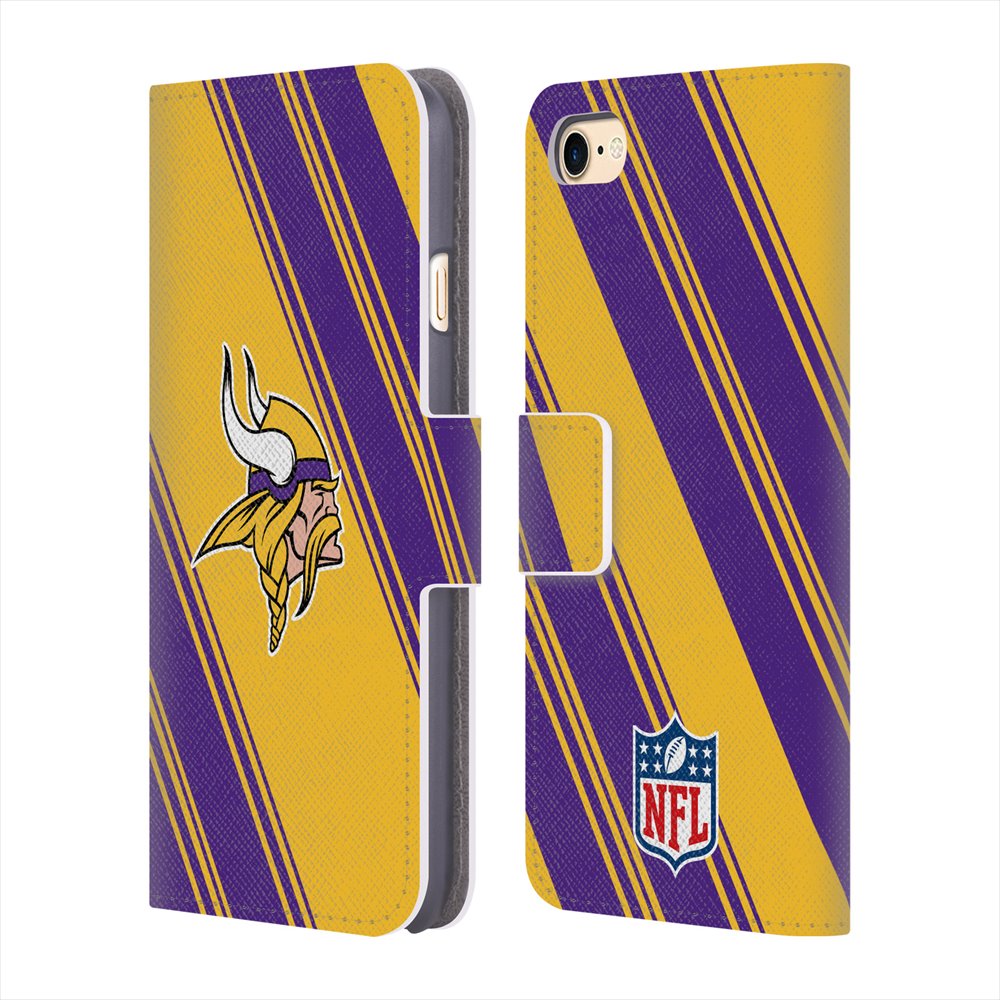 MINNESOTA VIKINGS（NFL） ミネソタバイキングス - Stripes レザー手帳型 / Apple iPhoneケース 【公式 / オフィシャル】