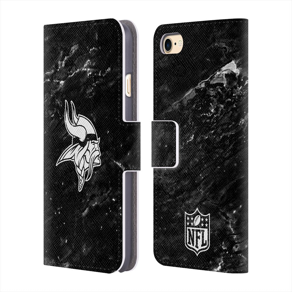 MINNESOTA VIKINGS（NFL） ミネソタバイキングス - Marble レザー手帳型 / Apple iPhoneケース 【公式 / オフィシャル】