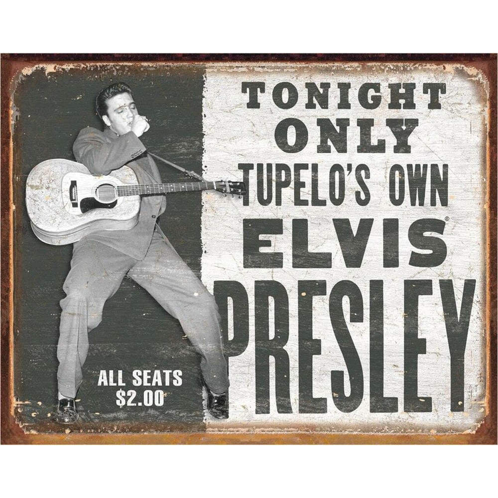 ELVIS PRESLEY - (生誕 90周年 ) - Tupelo's Own/レトロ・ヴィンテージ看板
