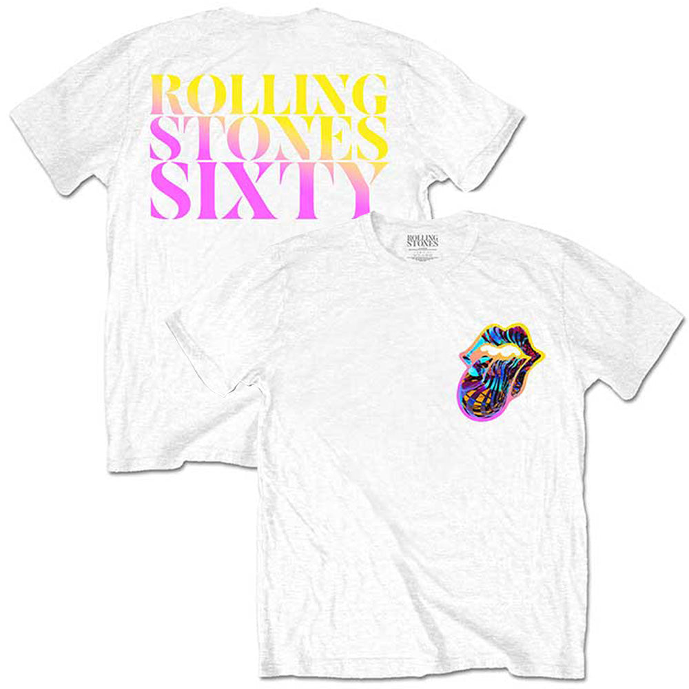 ROLLING STONES ローリングストーンズ - Sixty Gradient Text / バックプリントあり / Tシャツ / メンズ 【公式 / オフィシャル】