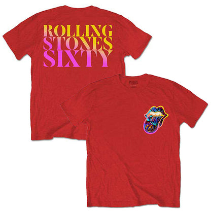 ROLLING STONES ローリングストーンズ (来日 35周年 記念 ) - Sixty Gradient Text / バックプリントあり / Tシャツ / メンズ 【公式 / オフィシャル】