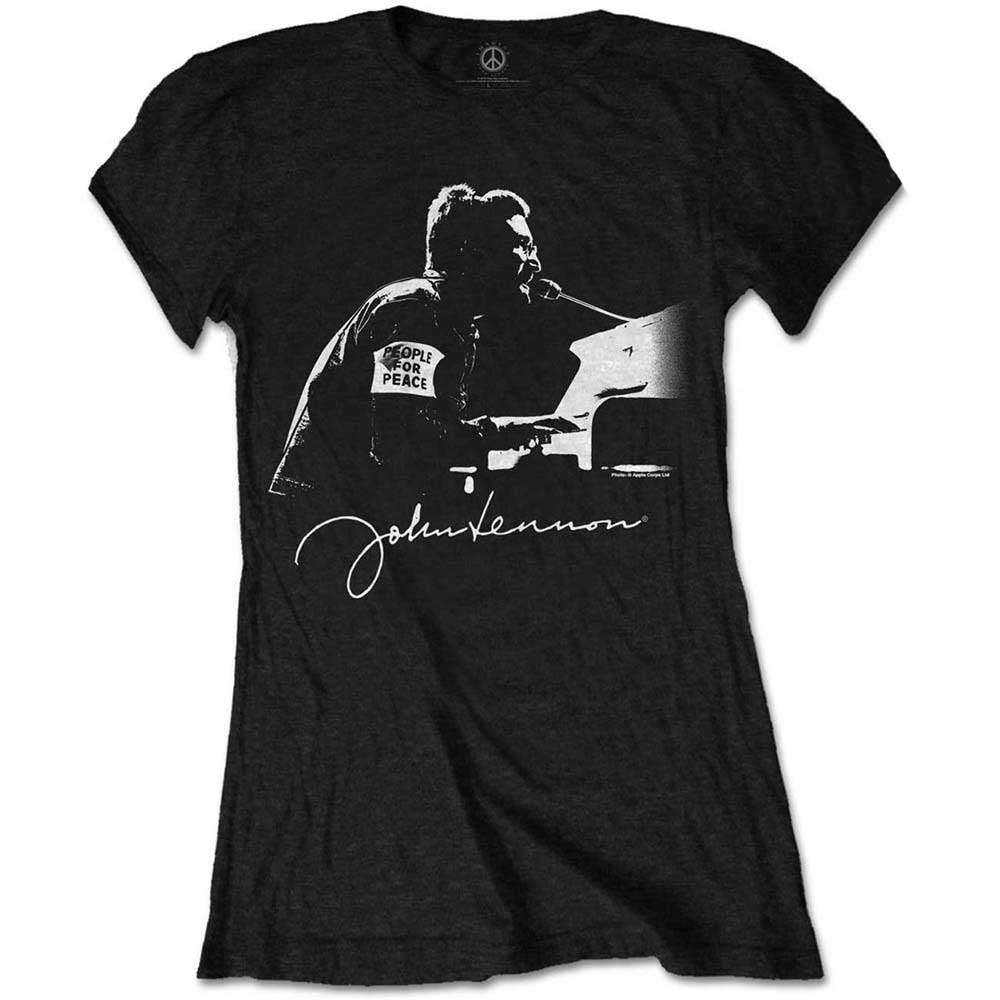 JOHN LENNON ジョンレノン (生誕 85年 ) - People for Peace / Tシャツ / レディース 【公式 / オフィシャル】