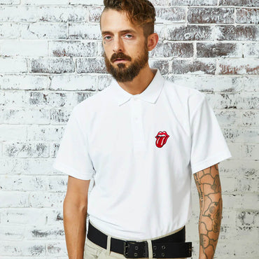 ROLLING STONES ローリングストーンズ (7月 新譜 記念 ) - Rolling Stones Logo / White / ポロシャツ / メンズ