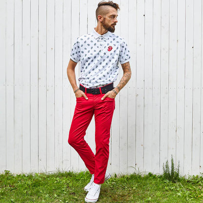 ROLLING STONES ローリングストーンズ - RS LICKS Pattern / White / ポロシャツ / メンズ - PGS