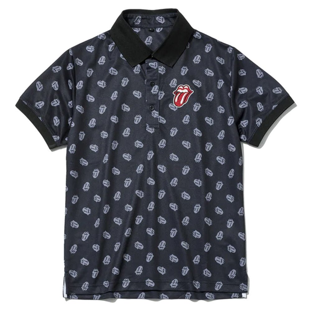 ROLLING STONES ローリングストーンズ - RS LICKS Pattern / Black / ポロシャツ / メンズ - PGS