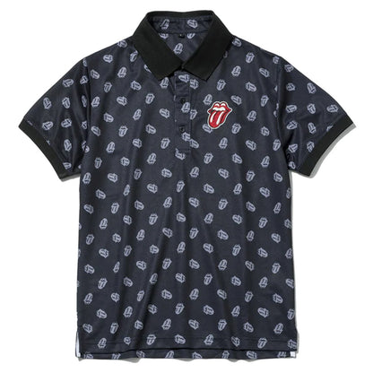 ROLLING STONES ローリングストーンズ - RS LICKS Pattern / Black / ポロシャツ / メンズ - PGS