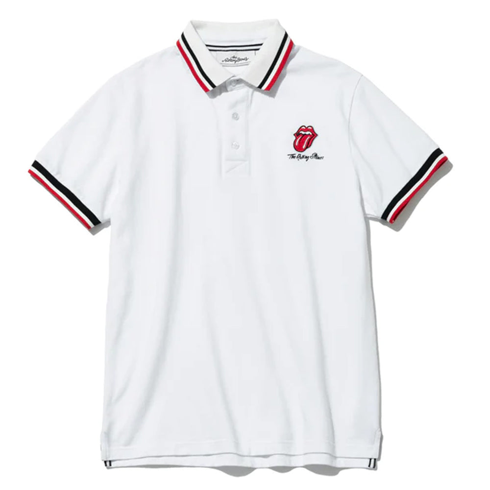 ROLLING STONES ローリングストーンズ - ロゴライン / White / ポロシャツ / メンズ - PGS