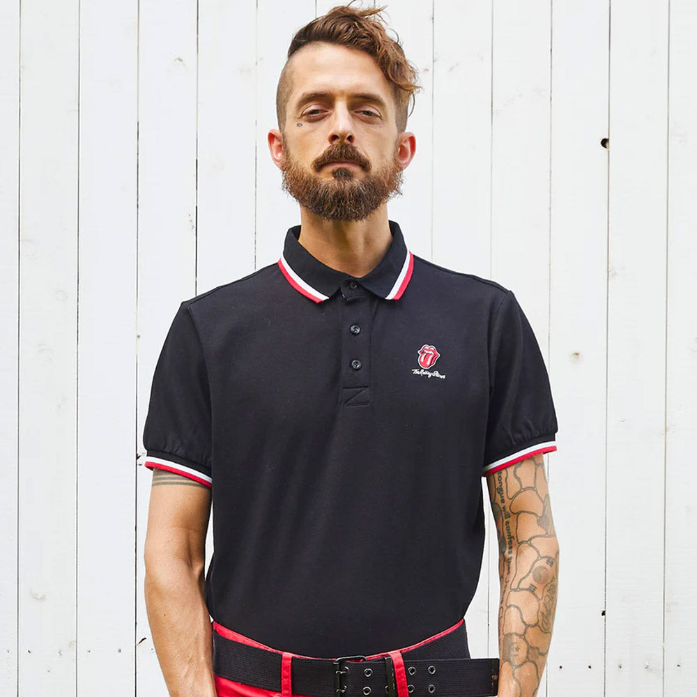 ROLLING STONES ローリングストーンズ - ロゴライン / Black / ポロシャツ / メンズ - PGS