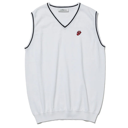 ROLLING STONES - (来日 35周年 記念 ) - Logo Knit Vest / White