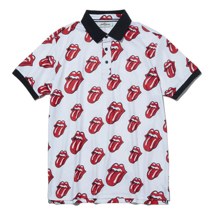 ROLLING STONES ローリングストーンズ (来日 35周年 記念 ) - Red Lick Pattern / White / ポロシャツ / メンズ 【公式 / オフィシャル】