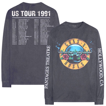 GUNS N ROSES ガンズアンドローゼズ (結成 40周年 ) - Hollywood Tour / 長袖 / バックプリントあり / アームプリントあり / Tシャツ / メンズ 【公式 / オフィシャル】