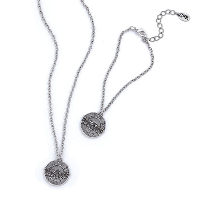 GUNS N ROSES ガンズアンドローゼズ (結成 40周年 ) - Disc Logo Necklace & Bracelet Set / ネックレス 【公式 / オフィシャル】