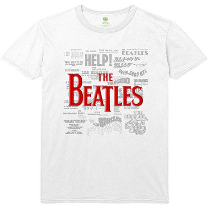 THE BEATLES ビートルズ (結成 65周年 ) - Titles & Logos / パフプリント / Tシャツ / メンズ 【公式 / オフィシャル】