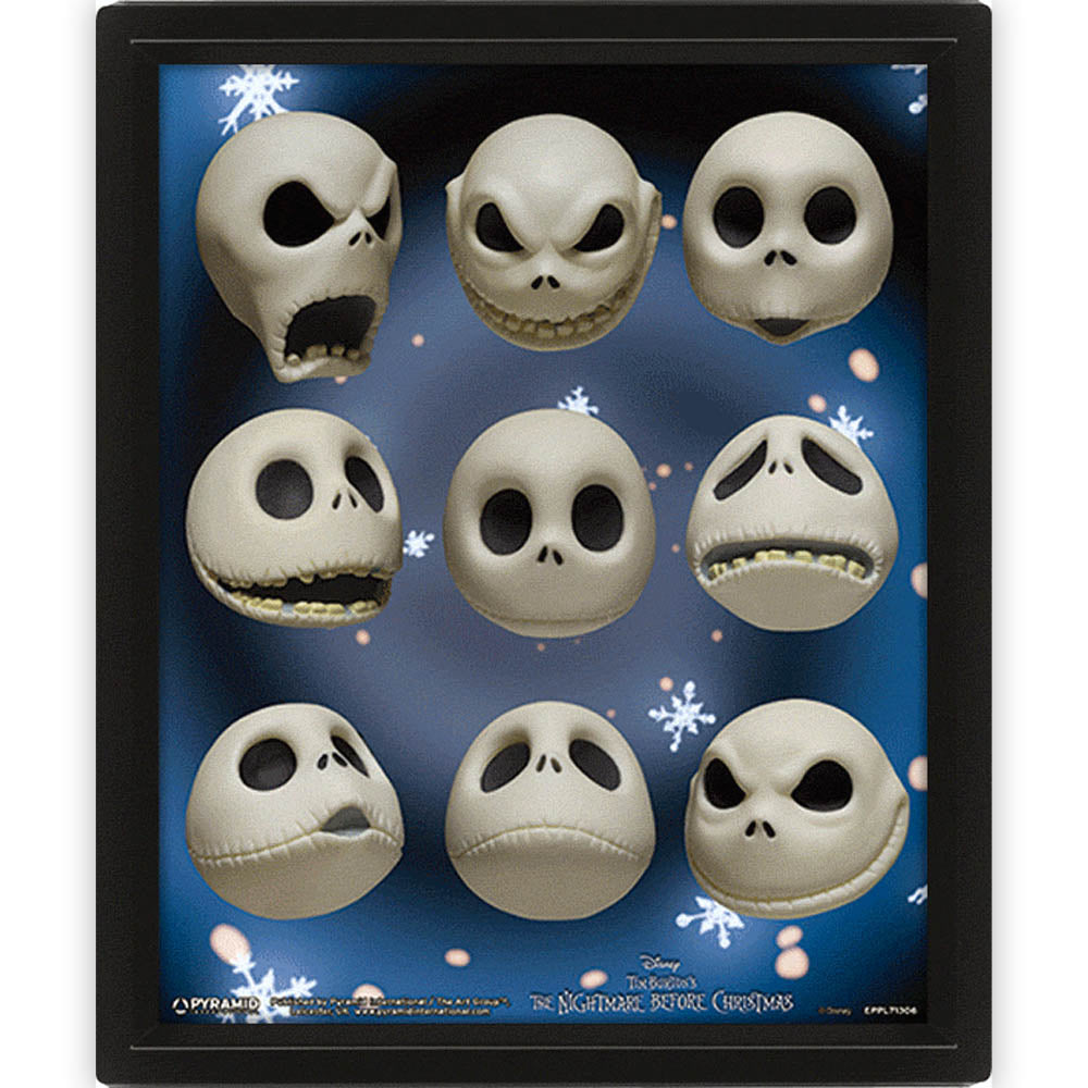 NIGHTMARE BEFORE CHRISTMAS ナイトメアー・ビフォア・クリスマス (公開 30周年 記念 ) - Jack Expressions / 3D Lenticular / インテリア額 【公式 / オフィシャル】