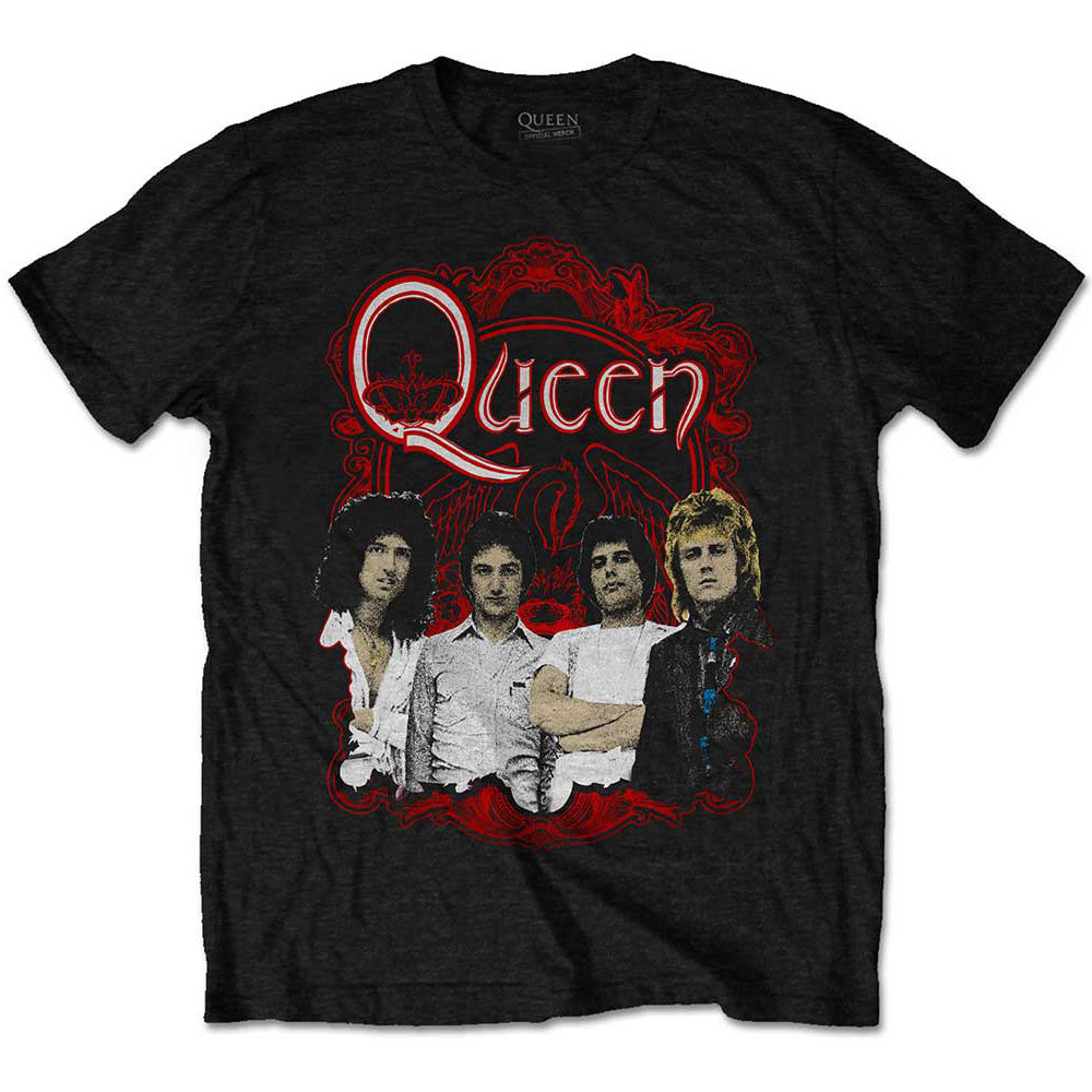 QUEEN クイーン (初来日50周年 ) - Ornate Crest Photo / Tシャツ / メンズ 【公式 / オフィシャル】