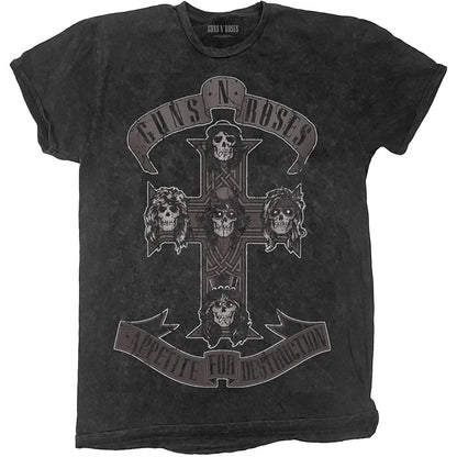 GUNS N ROSES ガンズアンドローゼズ (結成 40周年 ) - Monochrome Cross / タイダイ / Tシャツ / メンズ 【公式 / オフィシャル】