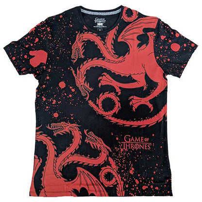 GAME OF THRONES ゲーム・オブ・スローンズ (15周年 ) - House Targaryen Dragon / バックプリントあり / Tシャツ / メンズ