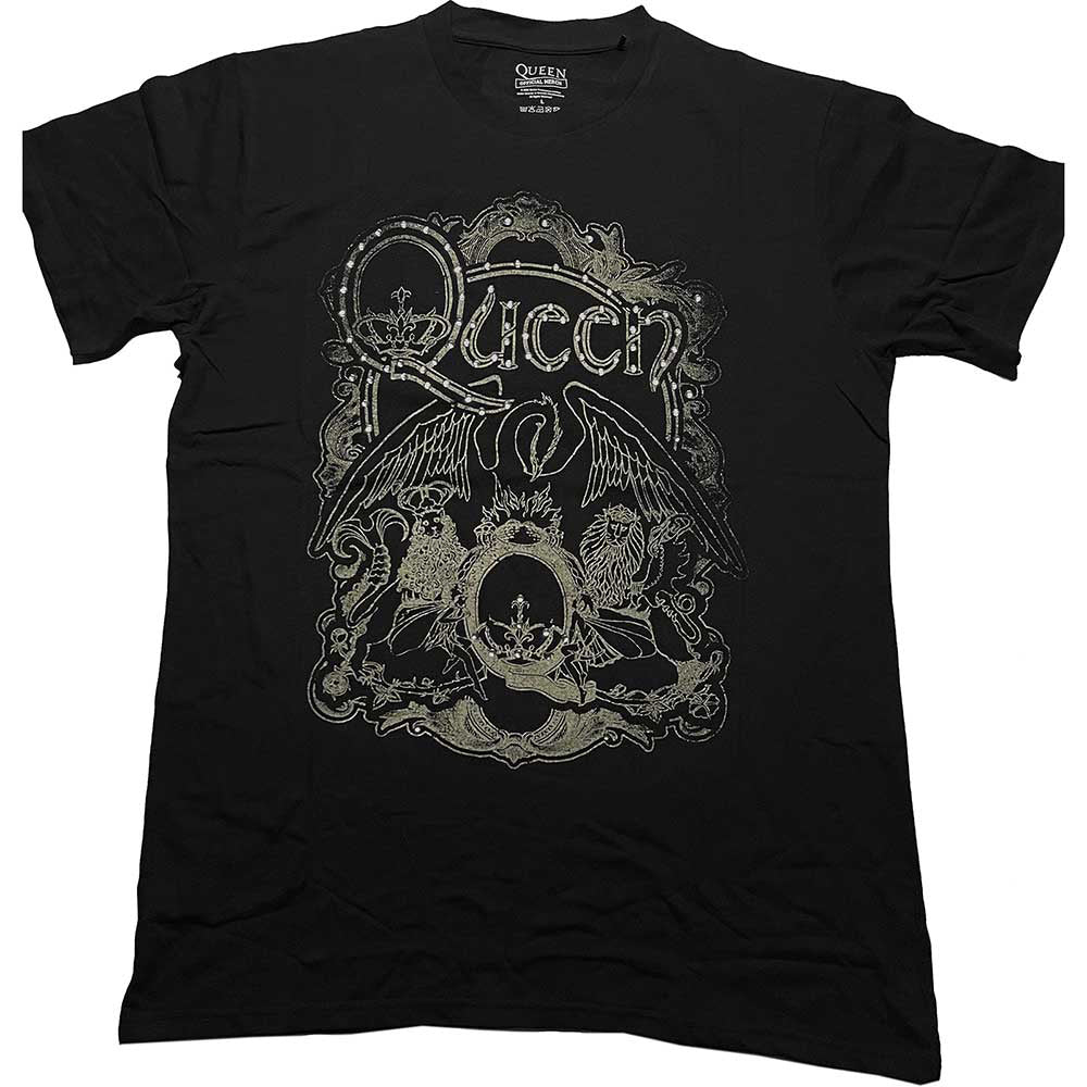 【予約商品】 QUEEN クイーン (フレディ 生誕 80年 ) - Ornate Crest / Diamante（ブランド） / Tシャツ / メンズ