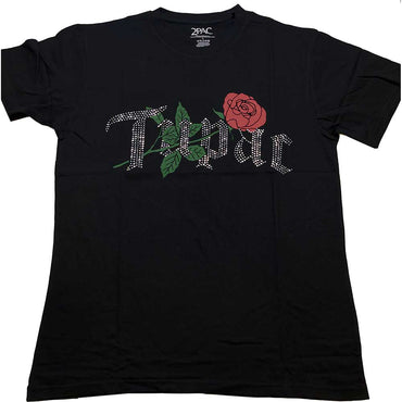 2PAC 2パック (追悼30周年 ) - Rose Logo / Diamante（ブランド） / Tシャツ / メンズ