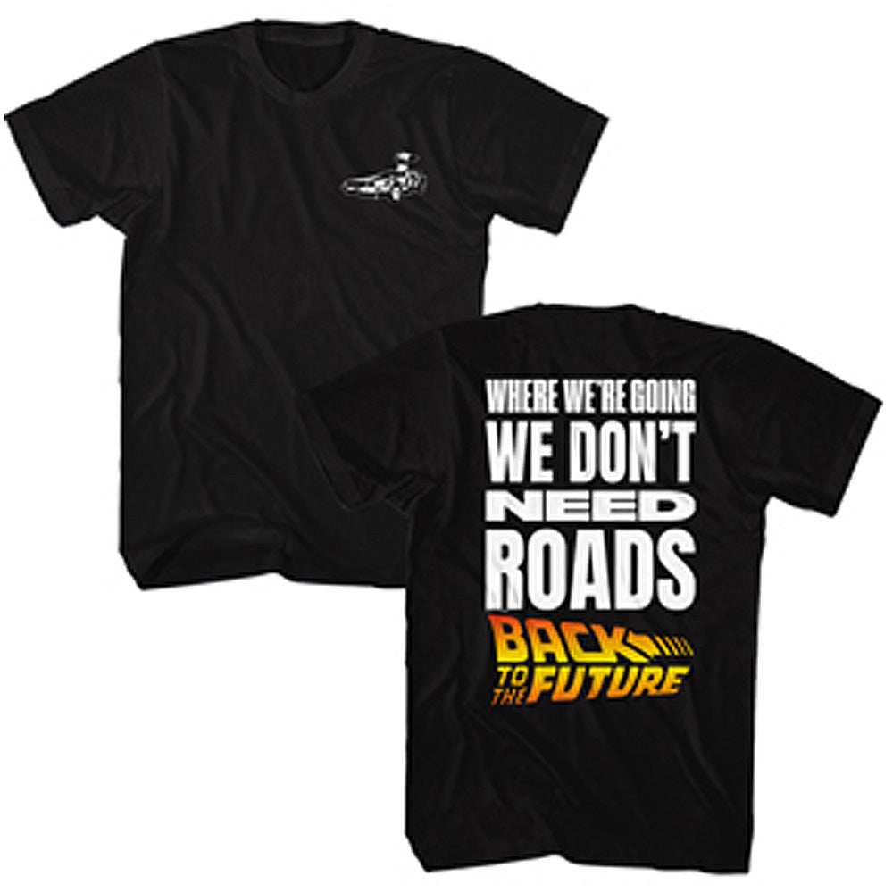 BACK TO THE FUTURE バックトゥザフューチャー (劇場公開40周年 ) - Dont Need Roads / バックプリントあり / Tシャツ / メンズ 【公式 / オフィシャル】
