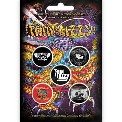 THIN LIZZY シンリジィ - CHINATOWN / 5個セット / バッジ - PGS