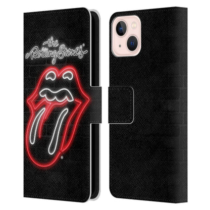 ROLLING STONES ローリングストーンズ - Neon レザー手帳型 / Apple iPhoneケース - PGS