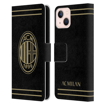 AC MILAN ACミラン - Black And Gold レザー手帳型 / Apple iPhoneケース 【公式 / オフィシャル】