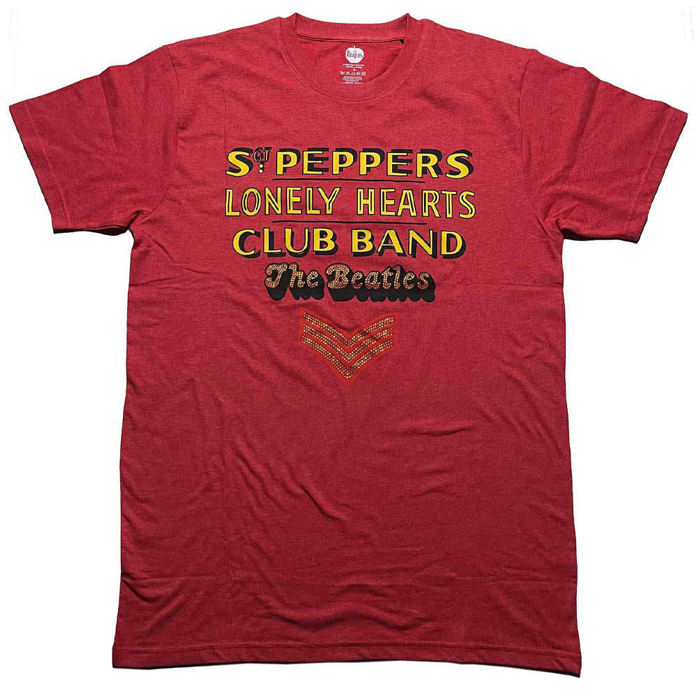 THE BEATLES ビートルズ (結成 65周年 ) - Sgt Pepper Stacked / Diamante（ブランド） / Tシャツ / メンズ 【公式 / オフィシャル】