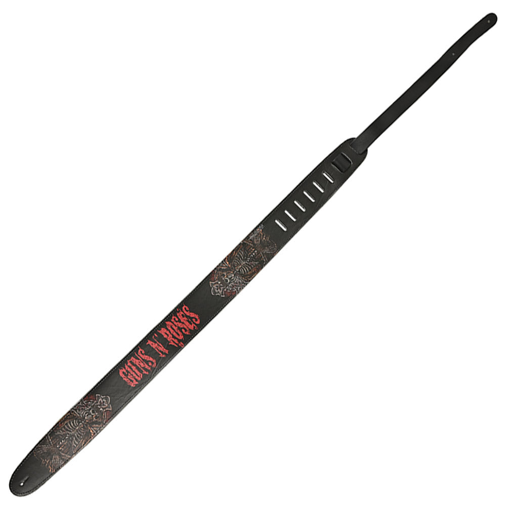 GUNS N ROSES ガンズアンドローゼズ (5月 来日 記念 ) - 2.5inch Leather STRAP / ギターストラップ 【公式 / オフィシャル】