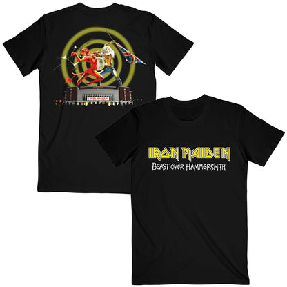IRON MAIDEN アイアンメイデン (結成 50周年 ) - Beast Over Hammersmith Eddie & Devil / バックプリントあり / Tシャツ / メンズ 【公式 / オフィシャル】