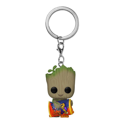 GUARDIANS OF THE GALAXY ガーディアンズ・オブ・ギャラクシー - I Am Groot with Cheese Puffs Pocket Pop! Key Chain / キーホルダー - PGS