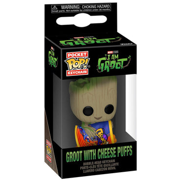 GUARDIANS OF THE GALAXY Guardians of the Galaxy - I Am Groot with Cheese Puffs Pocket Pop! Key Chain